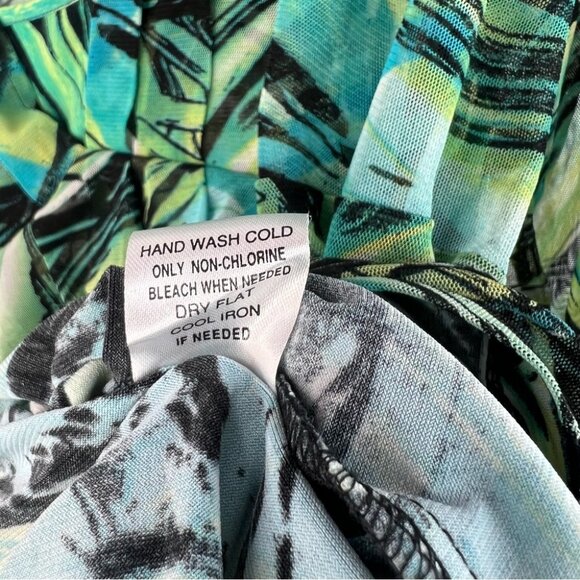 Nicola long sleeve blouse vinrant Green and Black blue Blouse abstract paint - Picture 13 of 14